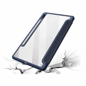 SaharaCase - Folio Case for Samsung Galaxy Tab S8 - Clear/Navy Blue