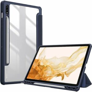 SaharaCase - Folio Case for Samsung Galaxy Tab S8 - Clear/Navy Blue