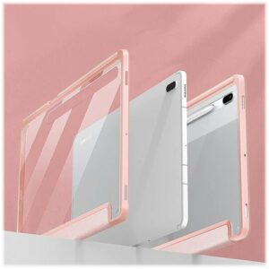 SaharaCase - Folio Case for Samsung Galaxy Tab S8+ and Tab S7 FE - Clear/Pink