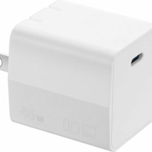 Insignia™ - 45W USB-C Compact Wall Charger for Chromebook, MacBook Air, Surface Pro, Smartphone, and Tablet - White