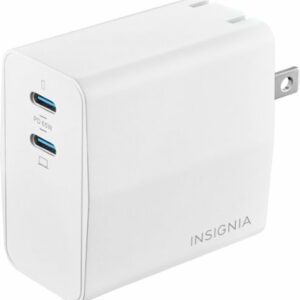 Insignia™ - 65W Dual Port USB-C Compact Wall Charger for MacBook Pro, MacBook Air, and most USB-C Laptops - White