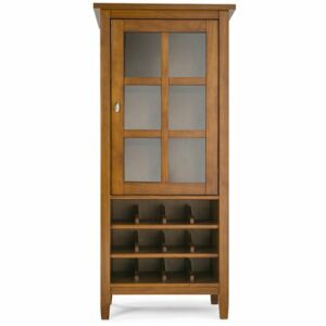 Simpli Home - Warm Shaker High Storage Wine Rack - Light Golden Brown