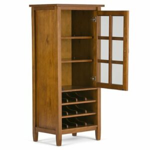 Simpli Home - Warm Shaker High Storage Wine Rack - Light Golden Brown