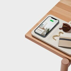 Courant - Essentials CATCH:3 10W Qi-Certified Wireless Charger with Accessory Tray - Natural