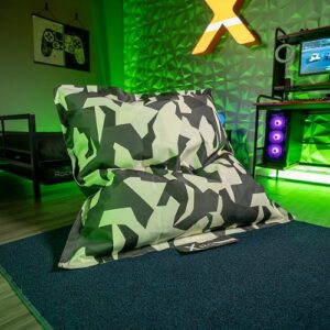 X Rocker - Extra Large Geo Floor Gaming Bean Bag Cushion - Gray Camo