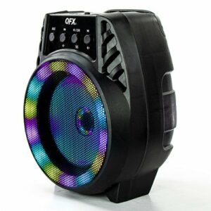 QFX - 4" BT Rechargeable Speaker with Lights - Black