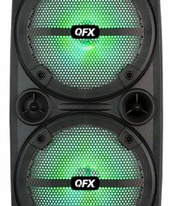 QFX - 2 x 8" BT Recharge Speaker with Lights - Black