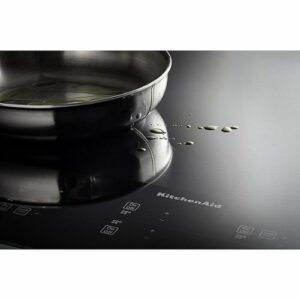 KitchenAid - 36" Built-In Electric Cooktop with 5 Burners and 10''/6'' Even-Heat Ultra Power Element with Simmer Setting - Black