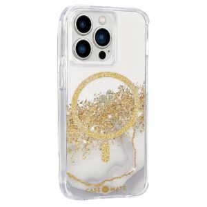 Case-Mate - Karat Marble Hardshell Case w/ MagSafe w/ Antimicrobial for iPhone 13 Pro - Gold