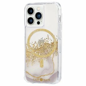 Case-Mate - Karat Marble Hardshell Case w/ MagSafe w/ Antimicrobial for iPhone 13 Pro - Gold