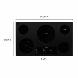 Whirlpool - 36" Built-In Electric Cooktop with 5 Burners and FlexHeat Triple Radiant Element - Black