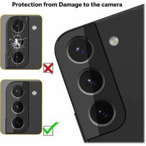 SaharaCase - ZeroDamage Camera Lens Protector for Samsung Galaxy S22 (2-Pack) - Black