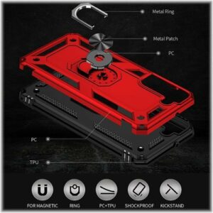 SaharaCase - Military Kickstand Series Case for Samsung Galaxy S22+ - Red