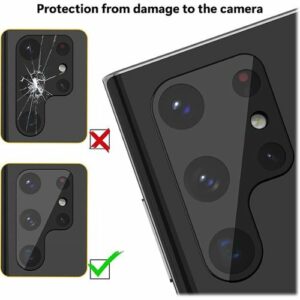 SaharaCase - ZeroDamage Camera Lens Protector for Samsung Galaxy S22 Ultra (2-Pack) - Black