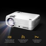 Kodak - FLIK X7 Home Projector, 720p Portable Small Home Theater System w/1080p Compatibility & Bright Lumen LED Lamp - White