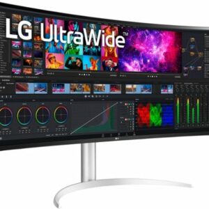 LG - 40” IPS LED Curved UltraWide WHUD 71Hz Monitor with HDR (HDMI, DisplayPort, USB) - Silver/White