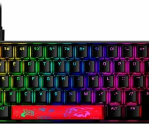 HyperX - Alloy Origins 65% Compact Wired Mechanical Red Linear Switch Gaming Keyboard with RGB Lighting - Black