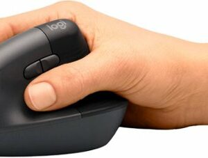 Logitech - Lift Vertical Wireless Ergonomic Mouse with 4 Customizable Buttons - Graphite