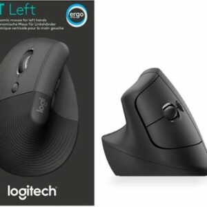 Logitech - Lift Left Vertical Wireless Ergonomic Left-Handed Mouse with 4 Customizable Buttons - Graphite