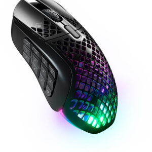 SteelSeries - Aerox 9 Wireless Ultra Lightweight Honeycomb Water Resistant RGB Optical Gaming Mouse With 18 Programmable Buttons - Black