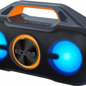 ION Audio - AquaSport Max Waterproof 60-Watt Bluetooth  Stereo Speaker with Lights - Black