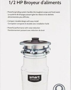 Smart Choice - 1/2HP Corded Garbage Disposal - White