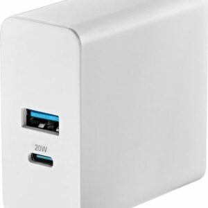 Insignia™ - 32W Foldable Dual Port Wall Charger for iPhone, Samsung Smartphones, Tablets and More - White