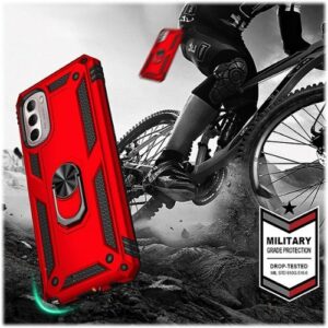 SaharaCase - Military Kickstand Case for Motorola G Stylus 4G 2022 - Red