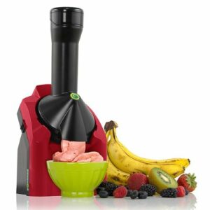 Yonanas - Classic Vegan Non-Dairy Frozen Fruit Soft Serve Dessert Maker, Includes 36 Recipes, 200 Watts - Red