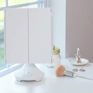 iHome - REFLECT TRIFOLD Vanity Speaker with Bluetooth, Speakerphone, and USB Charging - White