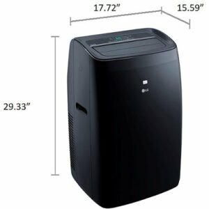 LG - 450 Sq. Ft. Smart Portable Air Conditioner with 12,000 BTU Heater - Black