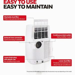 Honeywell - Classic 700 Sq. Ft. Portable Air Conditioner with Dehumidifier - White