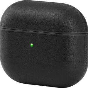 Insignia™ - Magnetic Leather Case for Apple AirPods (3rd Generation) - Black