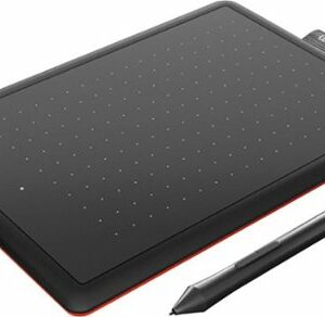 One by Wacom Student Drawing Tablet (small) – Works with Chromebook, Mac, PC - Black/Red