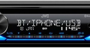 JVC - Bluetooth CD Receiver with Alexa Built-In and USB Rapid Charge, Detachable Faceplate - Black