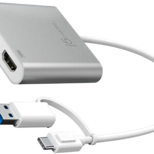 j5create - USB-C to Dual HDMI Multi-Monitor Adapter - Silver