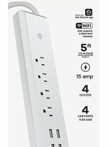 FEIT ELECTRIC - Smart Wi-Fi Power Strip with USB Ports - White