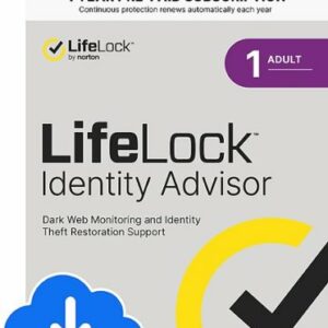 LifeLock - Identity Advisor (1 Adult) (1 Year Subscription) - Android, Apple iOS, Mac OS, Windows [Digital]