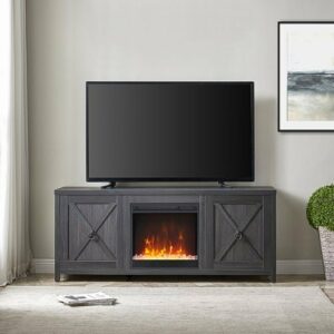 Camden&Wells - Granger Crystal Fireplace TV Stand for Most TVs up to 65" - Charcoal Gray