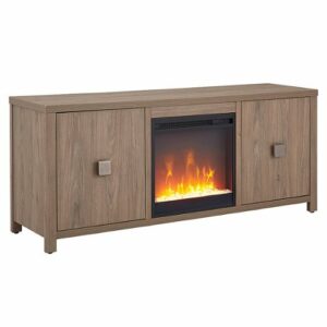 Camden&Wells - Juniper Crystal Fireplace TV Stand for Most TVs up to 65" - Antiqued Gray Oak