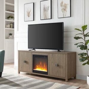 Camden&Wells - Juniper Crystal Fireplace TV Stand for Most TVs up to 65" - Antiqued Gray Oak