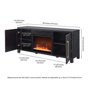 Camden&Wells - Chabot Crystal Fireplace TV Stand for Most TVs up to 65" - Black Grain