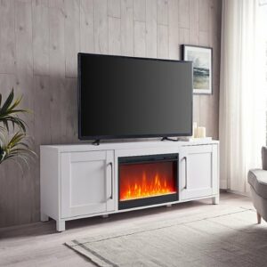 Camden&Wells - Chabot Crystal Fireplace TV Stand for TVs up to 75" - White