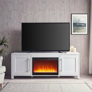 Camden&Wells - Chabot Crystal Fireplace TV Stand for TVs up to 75" - White