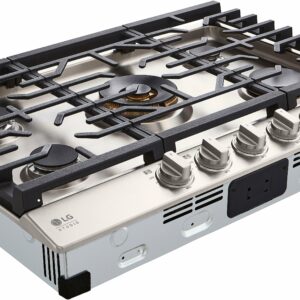 LG - STUDIO 30-in Smart Built-In Gas Cooktop with 5 Burners with UltraHeat - Stainless Steel