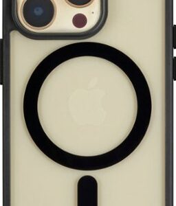 Insignia™ - Hard-Shell Case with MagSafe for iPhone 14 Pro - Clear/Black