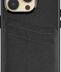 Insignia™ - Leather Wallet Case for iPhone 14 Pro - Black