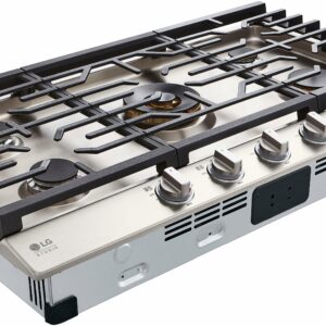 LG - STUDIO 36-in Smart Built-In Gas Cooktop with 5 Burners with UltraHeat - Stainless Steel