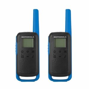 Motorola - T270 25-mile 22-Channel FRS 2-Way Radios Pair with IXTN4011AR Single Pin Earpiece - Blue & Black