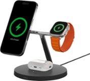 Belkin - MagSafe 3-in-1 Wireless Charging Stand - 2ND GEN with Faster Apple Watch Charging- iPhone 15, 14 & 13 series & AirPods - Black